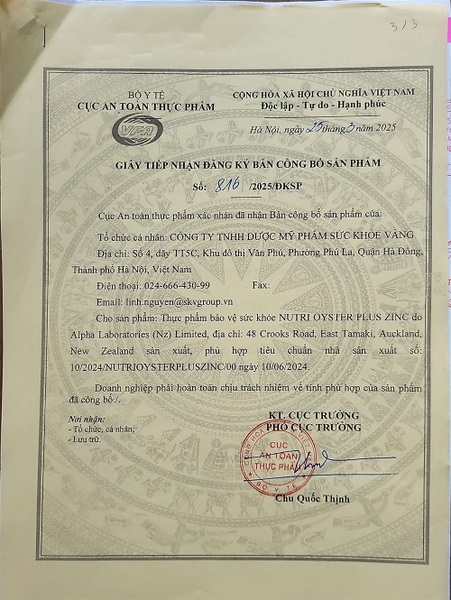 Viên Uống Tinh Chất Hàu NUTRI OYSTER PLUS ZINC 30 Viên