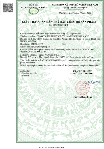 Viên uống trắng da Úc Dr Natural Beauty skin Sheep placenta 30000 White Glutathione