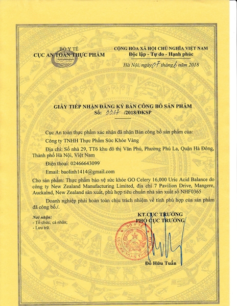 Viên gút GO CELERY 16,000  New Zealand 30 viên