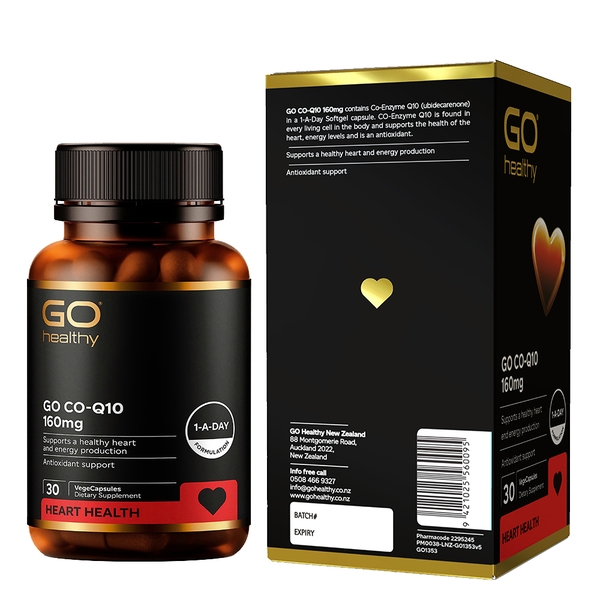 Bổ tim GO Co Q10 160mg 30 viên- Giảm Nguy Cơ Tai Biến Tim Mạch