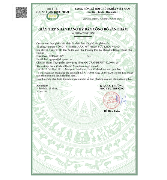 Viên uống GO CRANBERRY 60,000+ (30 Viên)