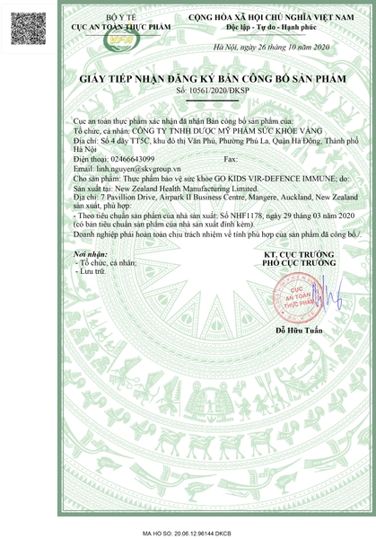 Viên nhai tăng sức đề kháng cho bé GO KIDS VIR-DEFENCE IMMUNE  (60 viên)