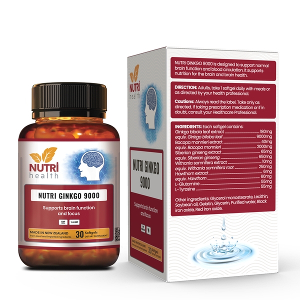 Viên Uống Bổ Não NUTRI GINKGO 9000 (30 Viên)