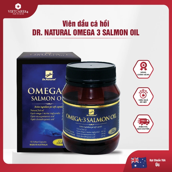 Viên dầu cá Hồi Dr Natural Omega 3 Salmon Oil 1000mg ( Hộp 180 viên)