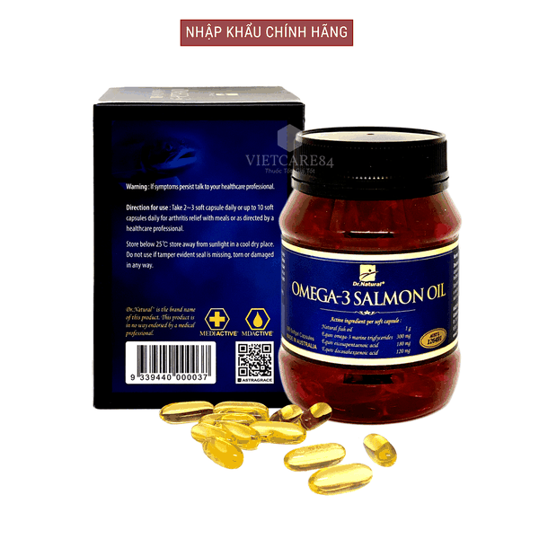 Viên dầu cá Hồi Dr Natural Omega 3 Salmon Oil 1000mg ( Hộp 180 viên)