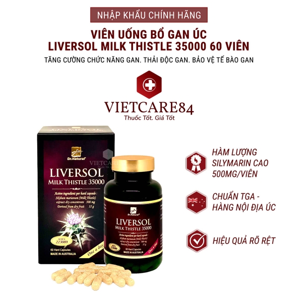 Viên uống thải độc gan Dr Natural Liversol Milk Thistle 35000