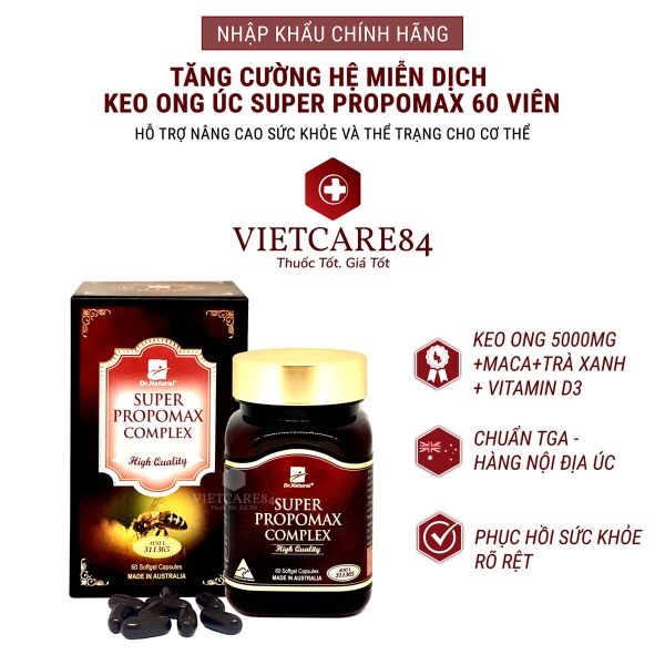 Keo ong Úc Dr Natural Super Propomax Complex 60 Viên