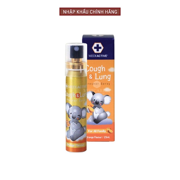 XỊT HỌNG ÚC COUGH & LUNG FRESHER SPRAY 25ML HƯƠNG CAM