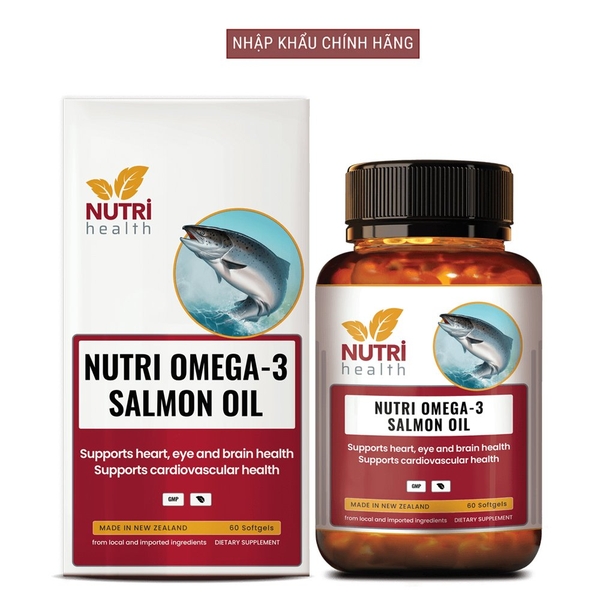 Viên Dầu Cá Hồi New Zealand Nutri Omega-3 Salmon Oil 60 Viên