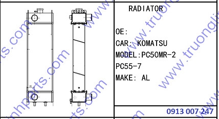 RADIATOR for Excavator Komatsu PC50MR-2 PC55-7