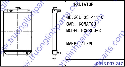 RADIATOR 20U-03-4110 for Excavator Komatsu PC58uu-3