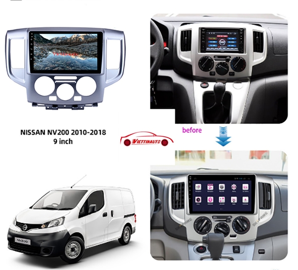Mặt dưỡng khung lắp màn hình Nissan NV200 2009-2017 Kèm rắc nguồn –  