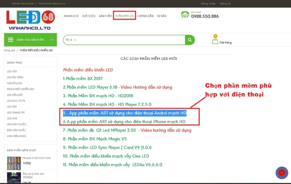 Hướng dẫn sử dụng Phần mềm điều Khiển mạch HD Wifi trên điện thoại