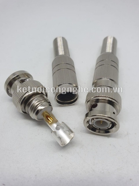 BNC male with spring connector: BNC hàn đuôi lò xo (Loại tốt)