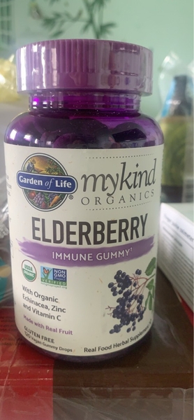 KẸO DẺO HỮU CƠ TĂNG ĐỀ KHÁNG VỚI ELDERBERRY - MYKIND ORGANICS - GARDEN OF LIFE