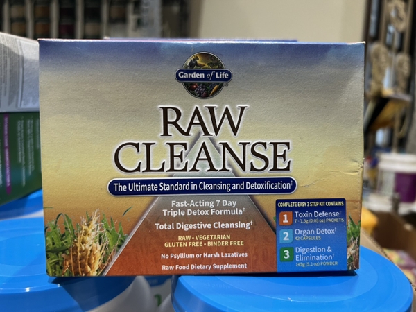 SET THẢI ĐỘC RAW CLEANSE TRIPLE DETIX FORRMULA GARDEN OF LIFE