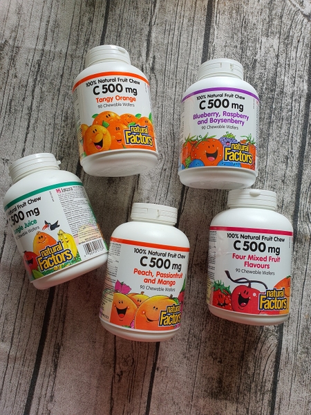 KẸO NGẬM VITAMIN C 500MG CHO TRẺ EM NATURAL FACTORS