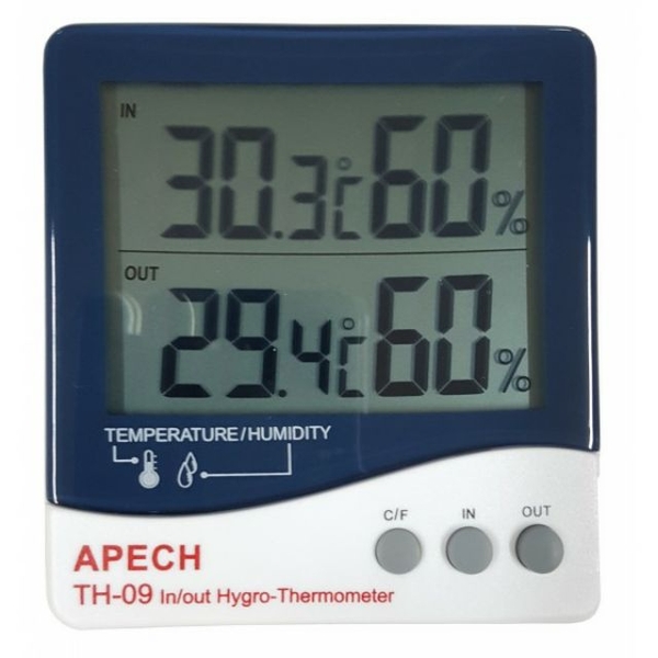 Đồng hồ đo nhiệt độ,ẩm độ IN/OUT Apech TH-09