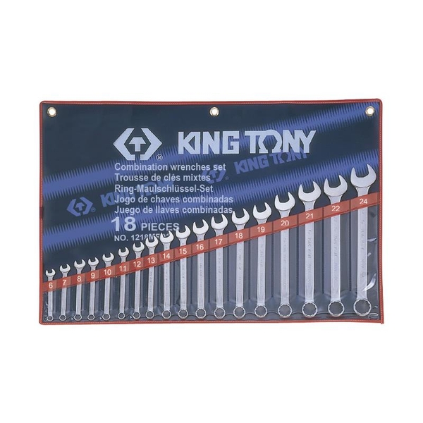 6~24mm Bộ Cờ lê vòng miệng 18 chi tiết hệ Metric Kingtony 1218MR01