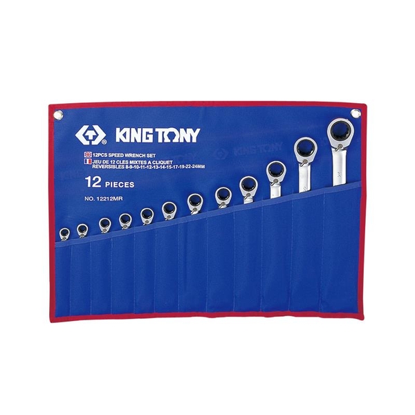 Bộ cờ lê vòng miệng tự động 12 chi tiết hệ Metric Kingtony 12212MRN