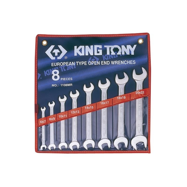 6~22mm Bộ cờ lê  hai đầu miệng 8 cái hệ mét Kingtony 1108MR