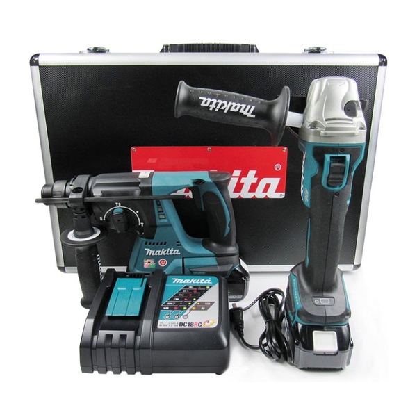 18V Bộ sản phẩm máy khoan,máy mài dùng pin Makita DLX2071PM1