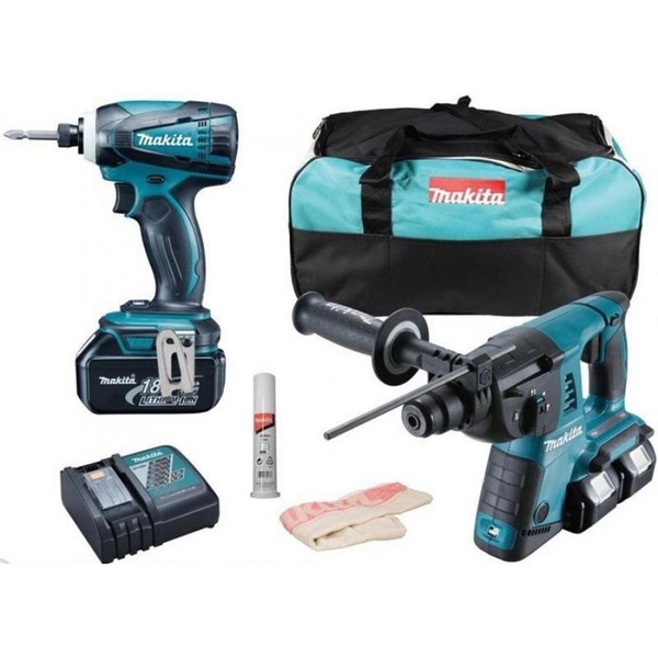 18V Bộ sản phẩm máy khoan,vặn vít dùng pin Makita DLX2242M1