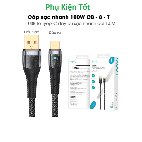 cap-sac-nhanh-usb-to-type-c-totu-cb-8-t-100w