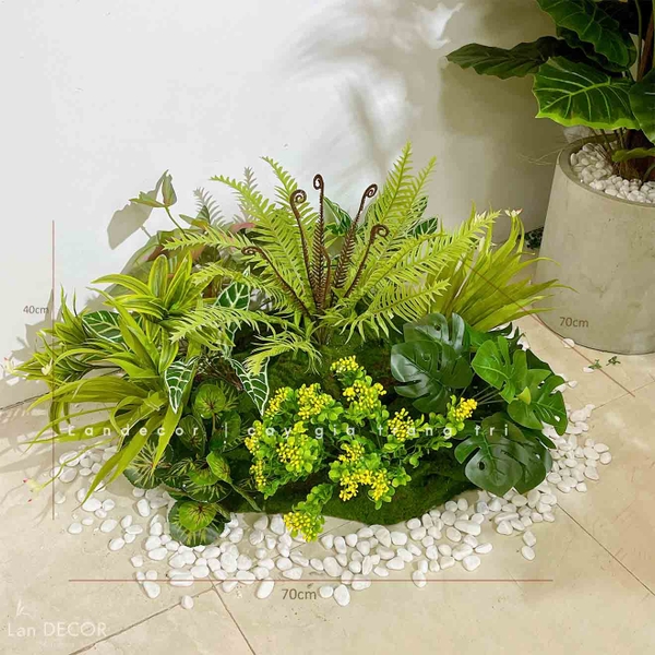 DECOR TIỂU CẢNH CẦU THANG VỚI BỒN RÊU MIX - RC016 Tổng Kho Sỉ Cây Giả ...