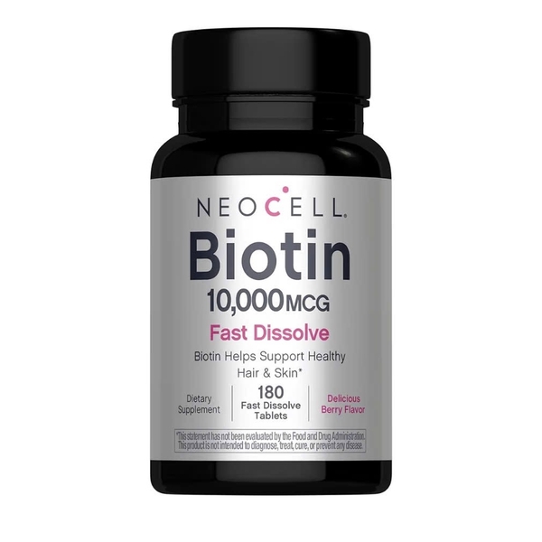 Viên uống Biotin NeoCell 10000mcg tan nhanh 180 viên