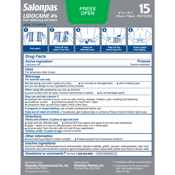Miếng dán giảm đau Salonpas Lidocaine