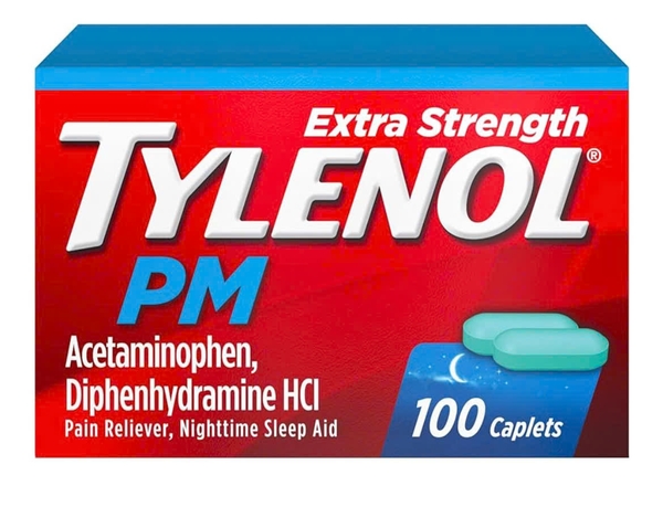 Thuốc giảm đau và hạ sốt Tylenol PM Acetaminophen 100 viên