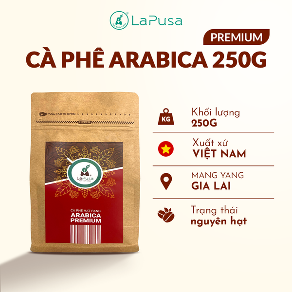 Cà Phê Hạt Rang LaPusa Arabica Premium 250G