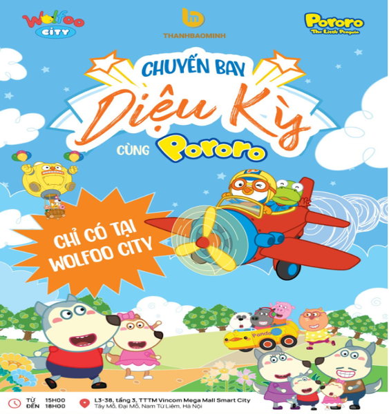 Mùa hè thêm thú vị cùng Pororo và “chuyến bay diệu kỳ” có 1-0-2 tại Wolfoo City