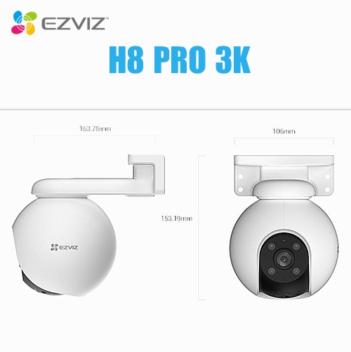 Camera Wifi Ezviz H8 Pro 5.0 Megapixel (3K, 2880 x 1620), xoay 360, Có màu  đêm, Đàm thoại hai chiều, Tích hợp AI | CÔNG TY CP CÔNG NGHỆ CƯỜNG ANH