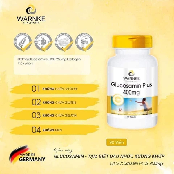 VIÊN BỔ KHỚP GLUCOSAMIN PLUS 400MG, 90 VIÊN