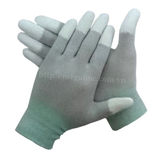 Găng tay chống tĩnh điện Carbon PU ngón