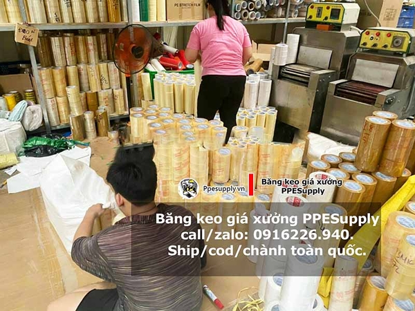 Băng keo giá xưởng PPESupply chuyên cung cấp băng keo dán, màng PE đóng gói