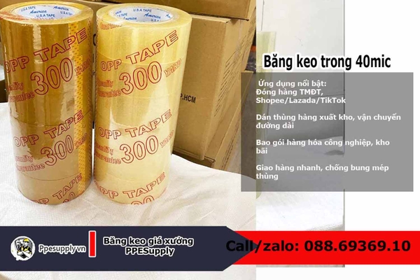 băng keo trong 40 mic