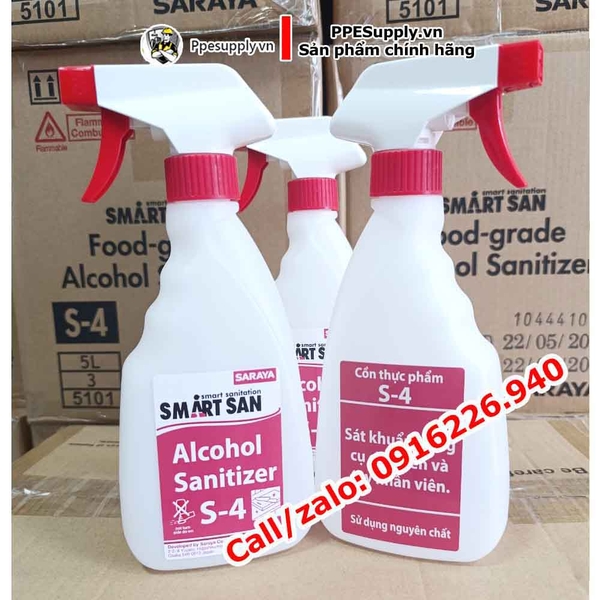 cồn thực phẩm smart san S4 500ml