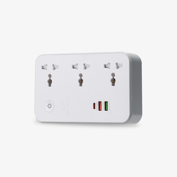 Ổ cắm thông minh WiFi OC08.WF.USB 3C/10A (Trắng)