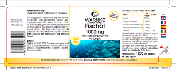 VIÊN DẦU CÁ FISCHOL OMEGA3 1000MG - WARNKE