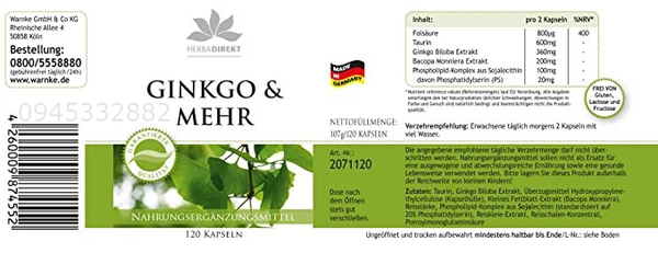 Viên uống bổ não Warnke Ginkgo & Mehr 180mg