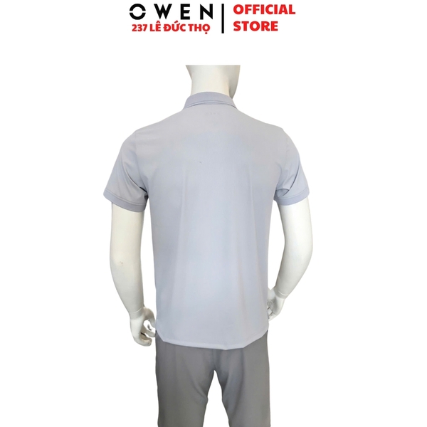 Áo thun polo Nam Tay Ngắn Có Cổ Owen APV253654 màu xám Dáng suông body fit tà bằng xẻ tà Chất liệu Nylon Spandex