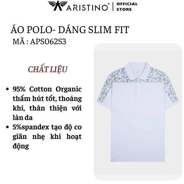 Áo Thun Polo Nam Cổ Bẻ Aristino APS062S3 Màu: Trắng 6, Xanh biển 67, Xanh tím than 139