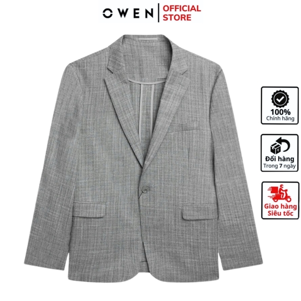 Áo Demi - Blazer Owen BL241357 màu be đậm dáng regular fit 1 cúc tà xẻ hai bên chất liệu TR Spandex