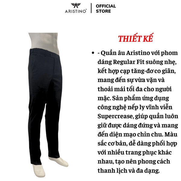Quần Âu Nam Aristino Quần Tây ATR0390Z Màu đen 01
