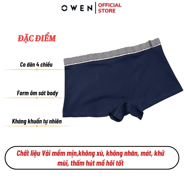 Quần Lót Nam Owen QLB242501 màu xanh tím than  chất liệu cotton spandex