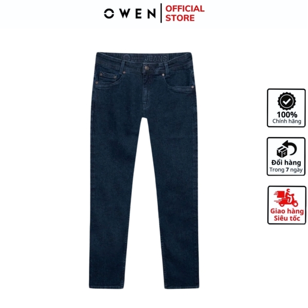 Quần Jean Nam Owen Quần Bò Nam QJR241267 Màu xanh đậm Dáng Reguler fit Chất liệu Cotton Spandex