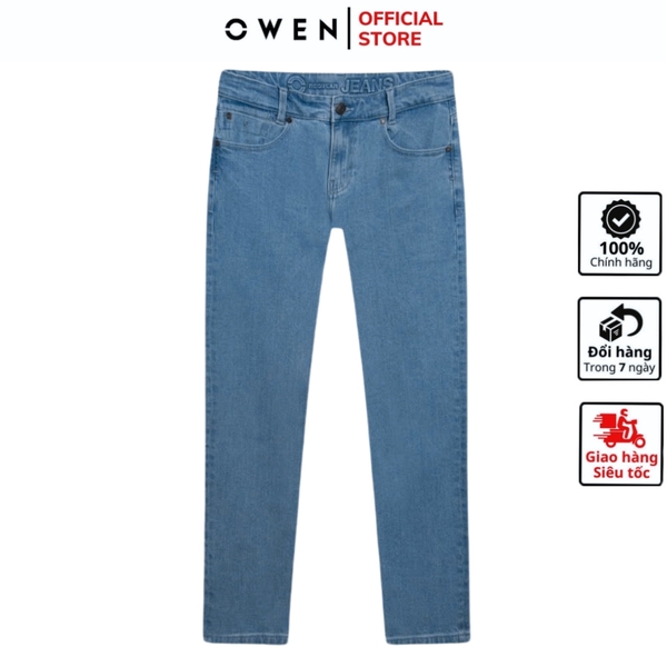 Quần Jean Nam Owen Quần Bò Nam QJR241264 Màu xanh nhạt Dáng Reguler fit Chất liệu Cotton Spandex